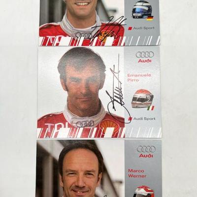 (3) Autographed Audi Sport Cards ft. Lucas Luhr, Marco Werner & Emanuele Pirro
