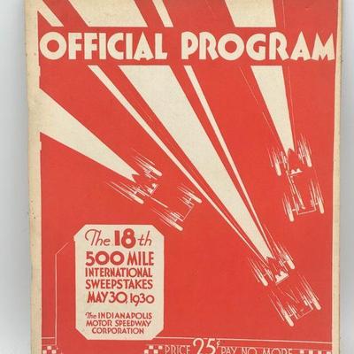 18th 500 Mile Official Program 1930 Reprint
