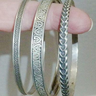 3 Sterling bandles, CORO, DANECRAFT signed