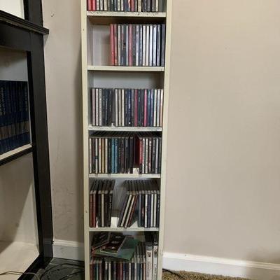 Lot 107 | CD & Cassette Tape Lot W Shelving
