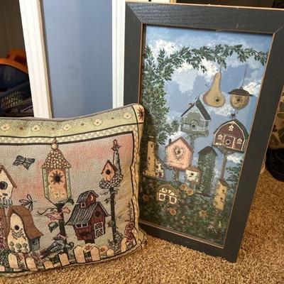 Lot 32 | Bird Lovers Artwork & Pillow
