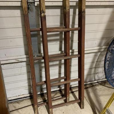 Lot 239 | 2 Vintage Small Wooden Ladders
