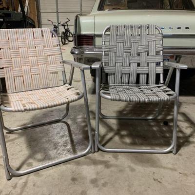 Lot 216 | Vintage Aluminum Woven Chairs
