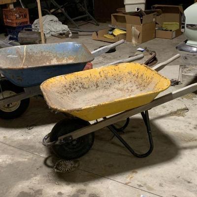 Lot 233 | Lot of 2 Vintage Wheel Barrels
