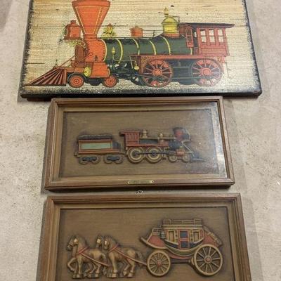 Lot 153 | Stagecoach & Train Wall Decor
