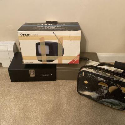 Lot 17 | Lock Boxes , Portable Black & White Tv & More
