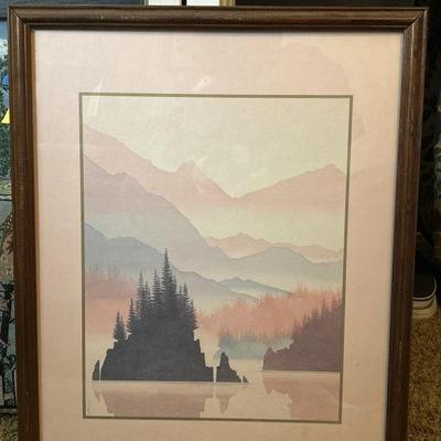 Lot 33 | Signed Artwork Mountains Lake
