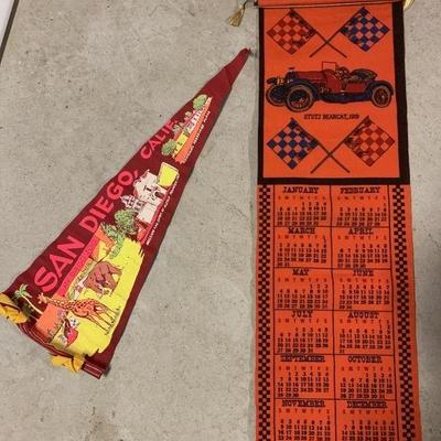 Lot 206 | 1969 Felt Car Calendar & Vintage San Diego Pendant
