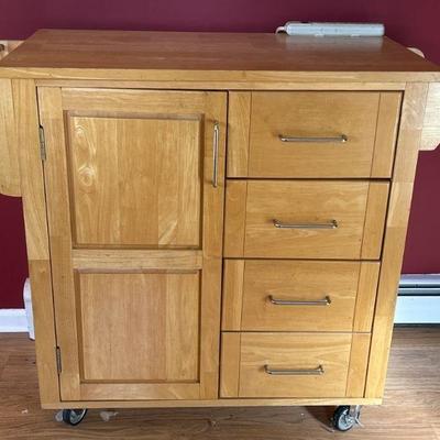 Lot 118 | Vintage Rolling Cabinet With Power Strip
