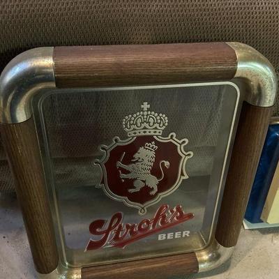 Lot 199 | Vintage Strohs Beer Mirrored Sign Advertisement
