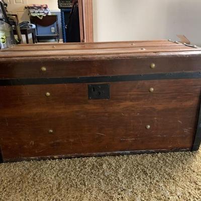 Lot 30 | Antique Wooden Storage Hope Chest
