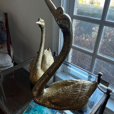 solid brass swans