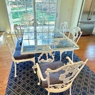 Garden style white wrought iron