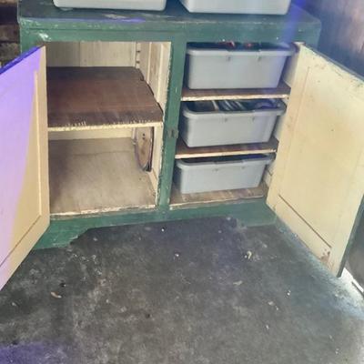 Green antique cabinet