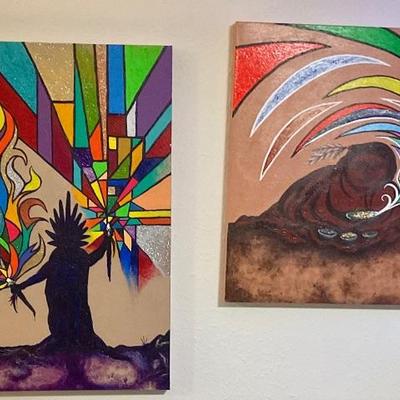 Southwestern paintings by Drew 