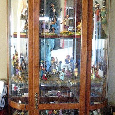 Elegant Tall Lighted Curio Cabinet