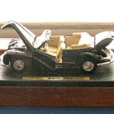 Model Cars on Stands 2 BMW's 1 1950's Volkswagen