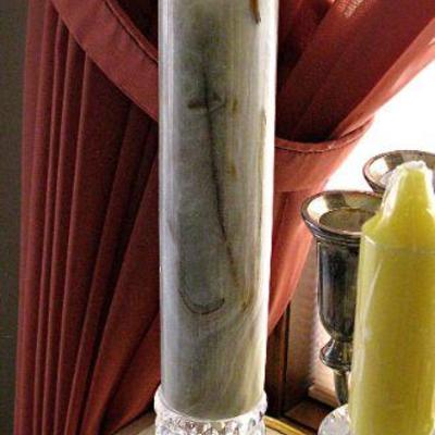 Concord Simone Marble Crystal Column Table Lamp 2 lights Lucite Base Set of 2