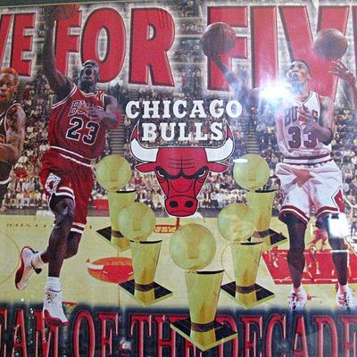 Chicago Bulls Drive for Five Framed