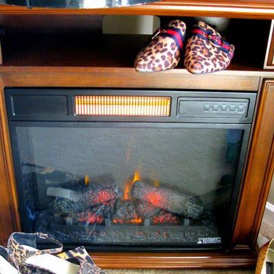 Compact Fireplace Heater with Remote