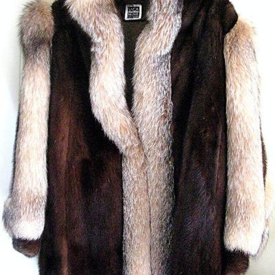 Mink and Fox Fur Mid-Length Coat