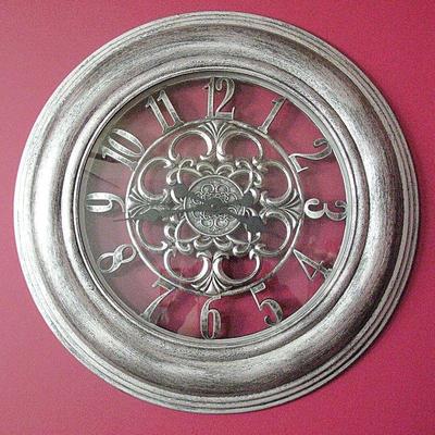 Modern 3D Wall Clock Brushed Silver