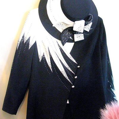 Designer Suit / Hat and Matching Clutch 