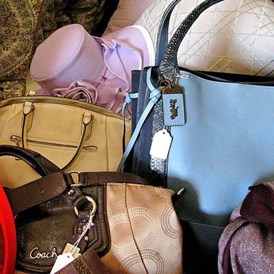 Coach Bags and other Leather Bags Some with Boxes