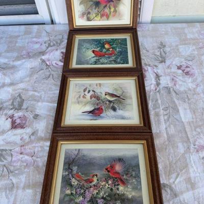 (4) Larry K Martin - Bird Framed Prints Numbered
