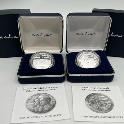 (2) Silver Obama One Troy Ounce .999 Fine Silver Coins
