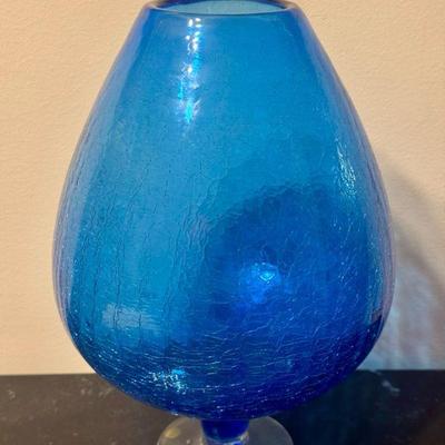Large Crackle Glass Brandy Snifter
