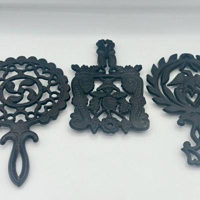 (3) Cast Iron Trivets
