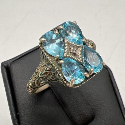 Art Deco Sterling Silver Filigree Ring Stamped 925

