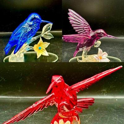 (3) Reflections Of The Hummingbird Collection Figurines
