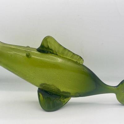 Vintage Rainbow Crackle Glass Fish
