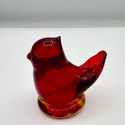Titan Art Glass Cardinal Of Love Signed W. Wardt
