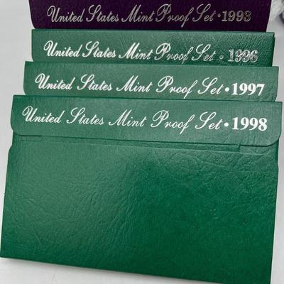 (4) United States Mint Proof Sets from the 1990s
