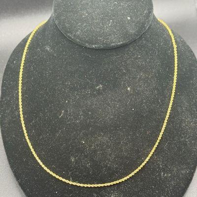 18KT Gold Stamped Chain Necklace
