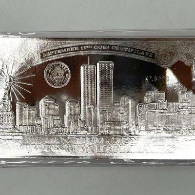 $20 September 11th .999 Pure Silver Leaf Coin Certificate
