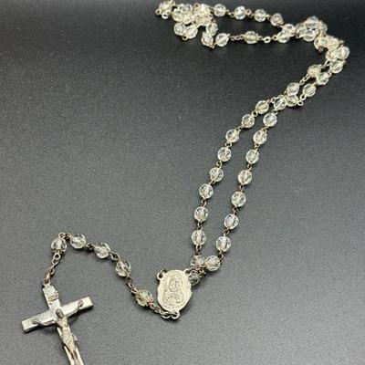Sterling Silver Stamped Rosary
