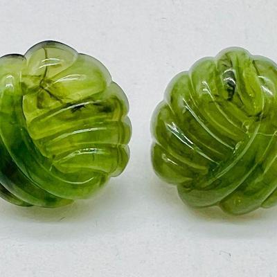 1980s Jade Tone Earrings
