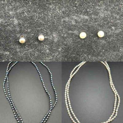 (2) Matching Necklace & Earring Sets
