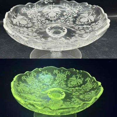 Orchid By Heisey Open Honey Dish
