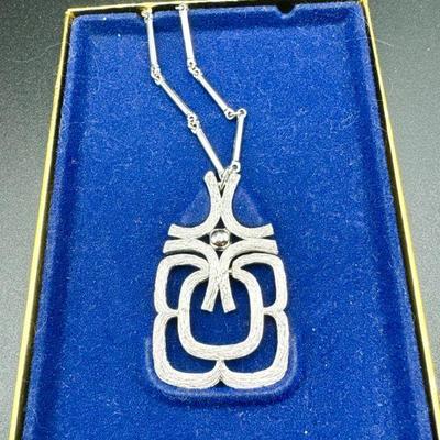 Signed Silver Colored Vintage Avon Necklace
