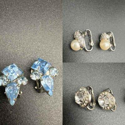 (3) Pairs Vintage Clip On Earrings
