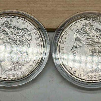 (2) Antique Morgan Silver Dollars 1880 & 1882
