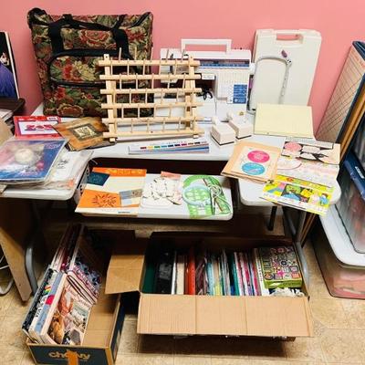 Sewing tables and sewing machine with everything! 