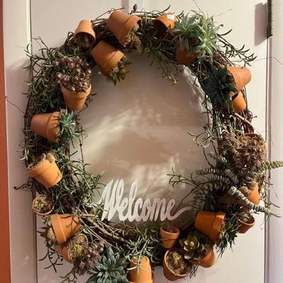 Large garden pot wreath 