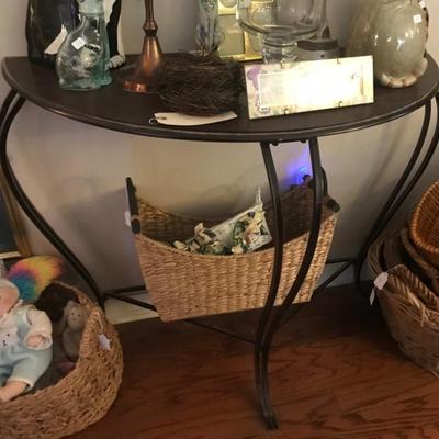 demi lune table $40
36 X 17 X 30"