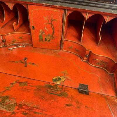 Antique, hand painted secretary desk